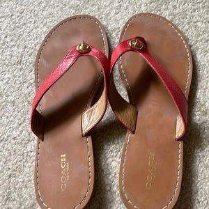 Coach leather thongs.